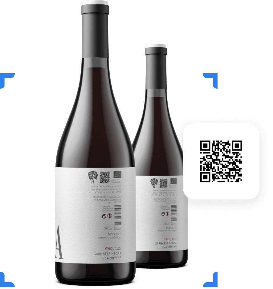 Wine QR code label builder interface